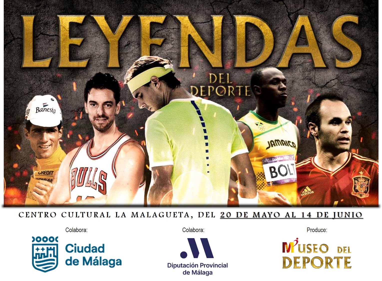 Cartel Leyendas del Deporte Málaga